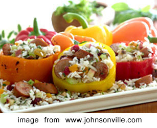 apple chicken sausage with rice stuffed peppers recipe
